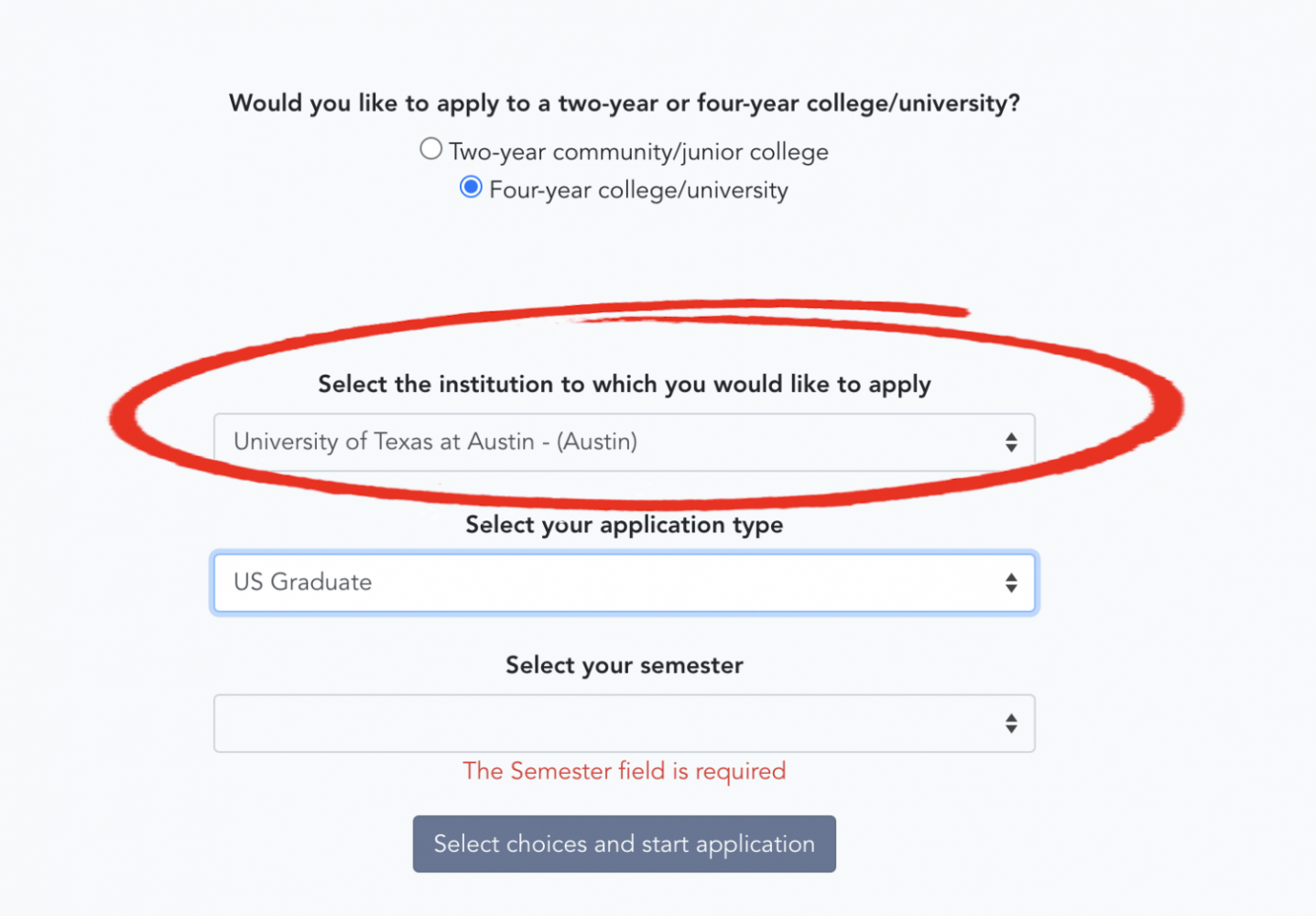 academic coursework entry form ut austin