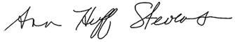 Ann Huff Stevens signature